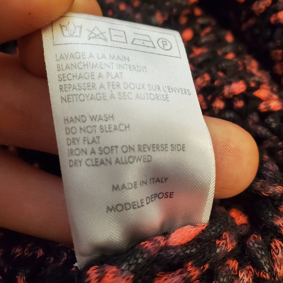 Maje Knit Crochet Sweater. Bright neon pink and black. Size 1 (small). - Picture 10 of 13
